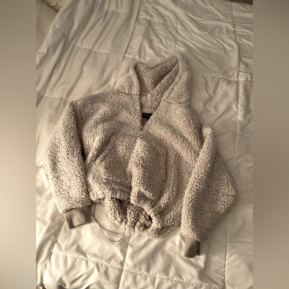 Women's fluffy half zip